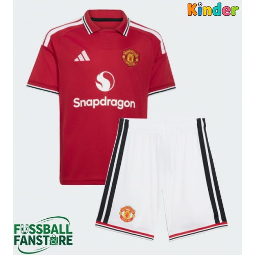 Manchester United Manuel Ugarte #25 Replik Heimtrikot Kinder 2026-27 Kurzarm (+ Kurze Hosen)